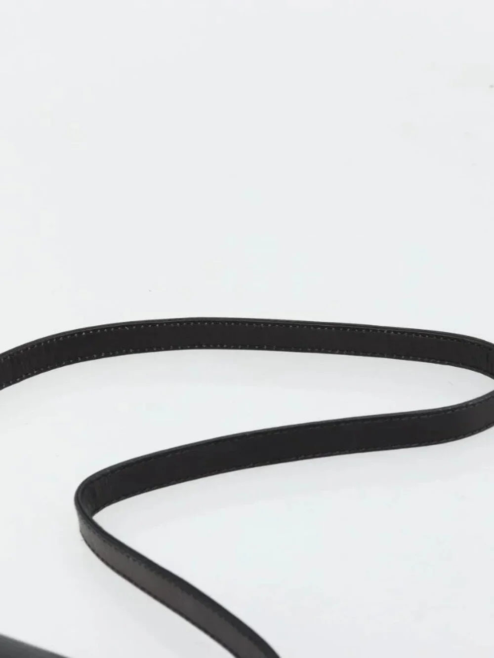 GUCCI Shoulder Bag Leather Black Gold Auth